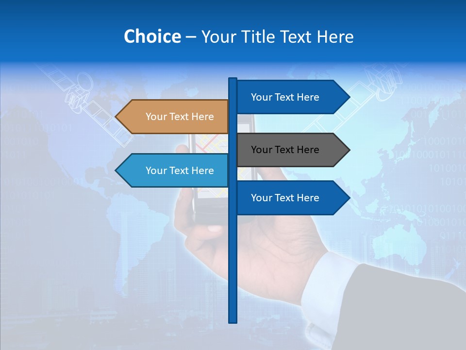 Position Satellite Device PowerPoint Template