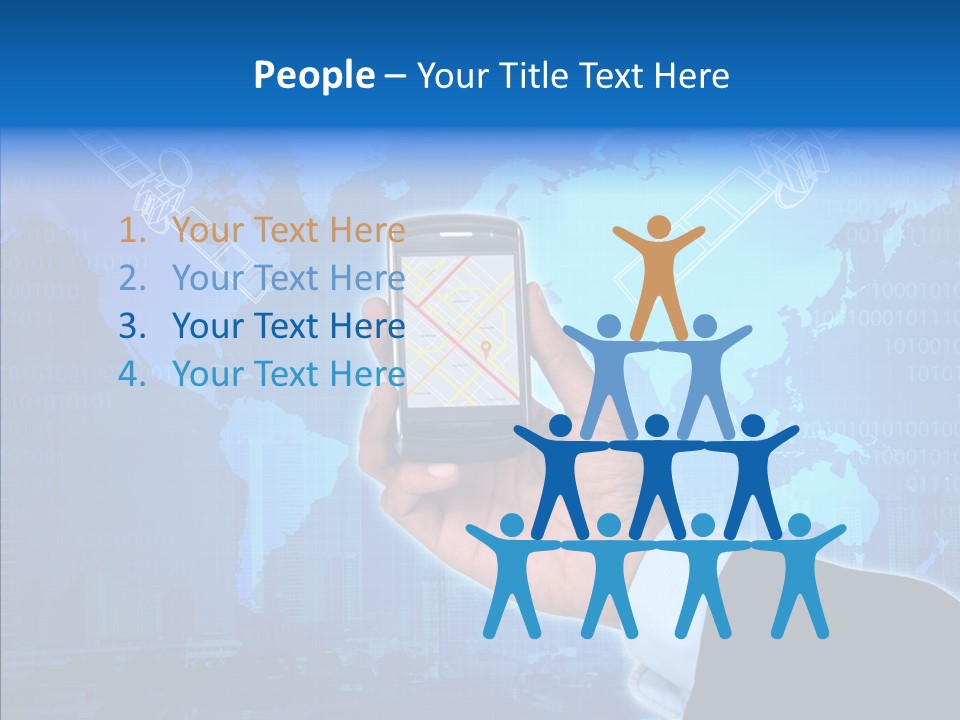Position Satellite Device PowerPoint Template
