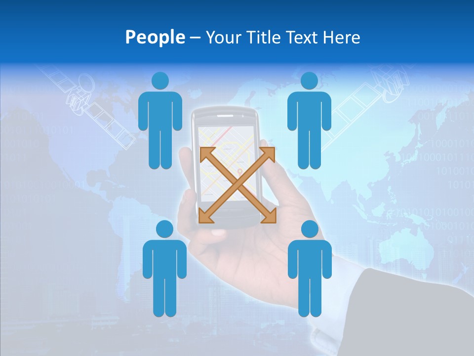 Position Satellite Device PowerPoint Template