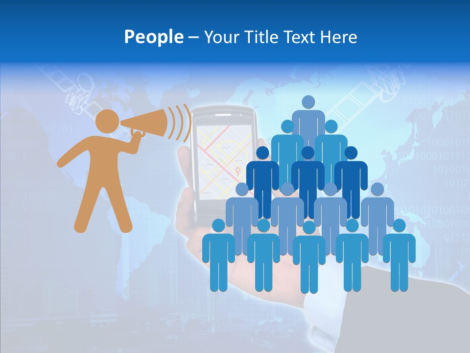 Position Satellite Device PowerPoint Template