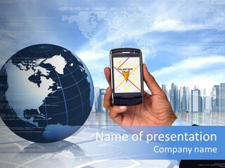 Satellite Global Positioning System Phone PowerPoint Template