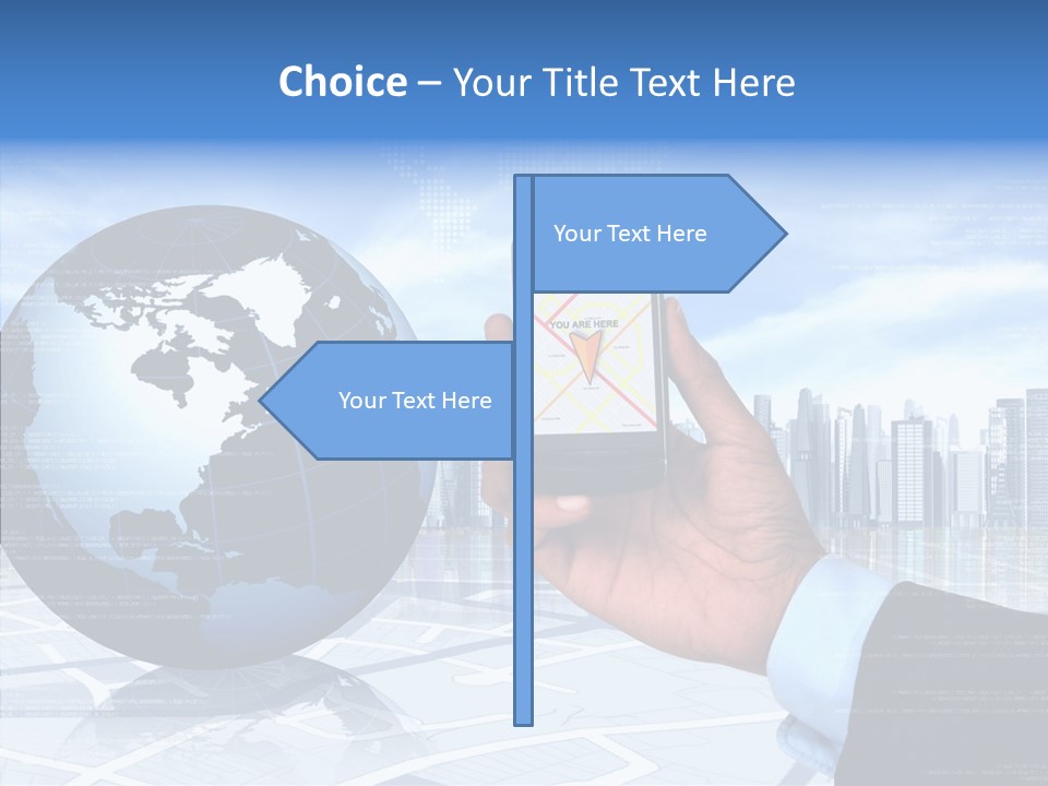 Satellite Global Positioning System Phone PowerPoint Template