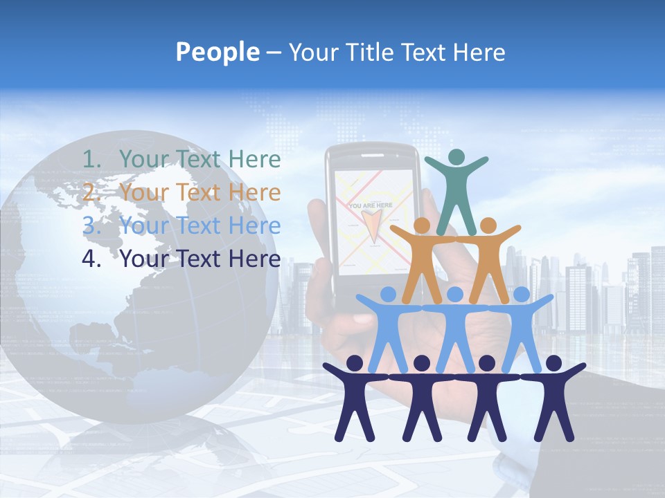 Satellite Global Positioning System Phone PowerPoint Template