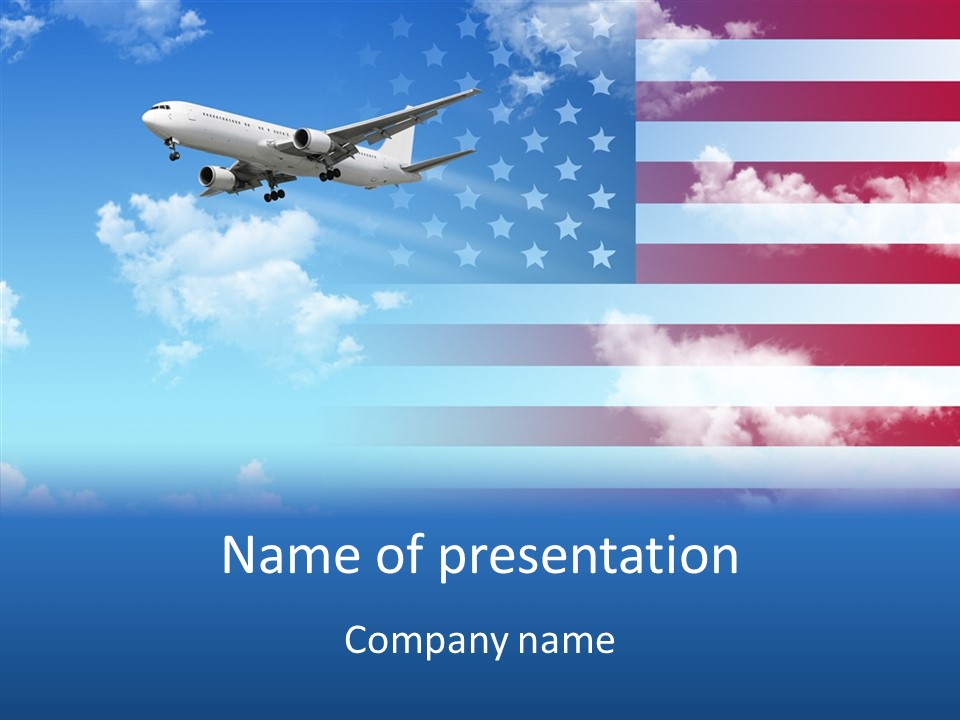 Clouds Arrival Airport PowerPoint Template