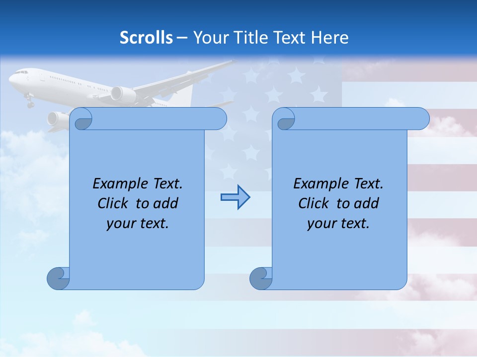 Clouds Arrival Airport PowerPoint Template