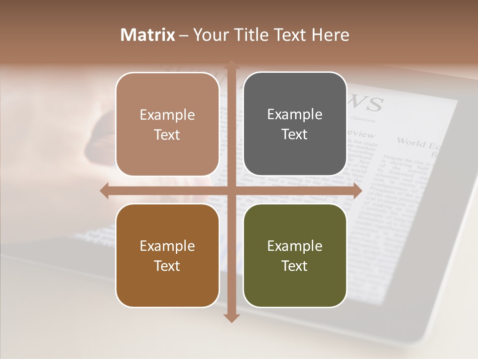 Digital Tablet Flat Screen Pointing PowerPoint Template