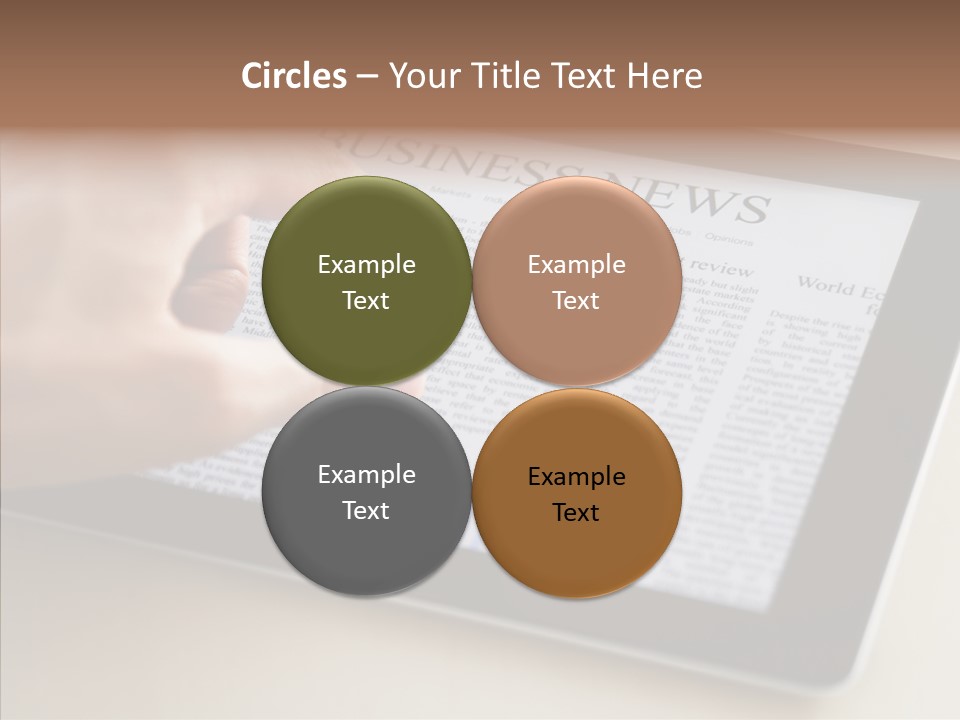 Digital Tablet Flat Screen Pointing PowerPoint Template