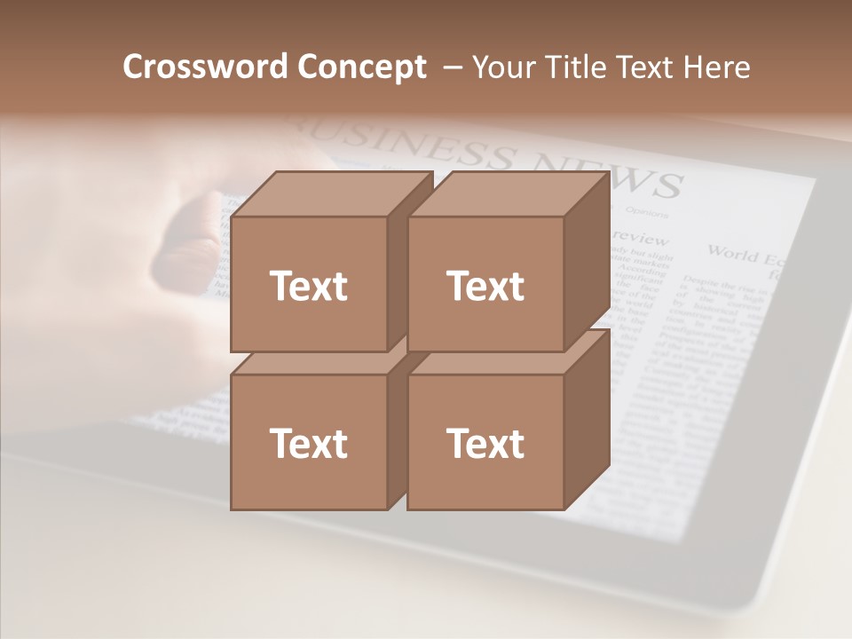 Digital Tablet Flat Screen Pointing PowerPoint Template