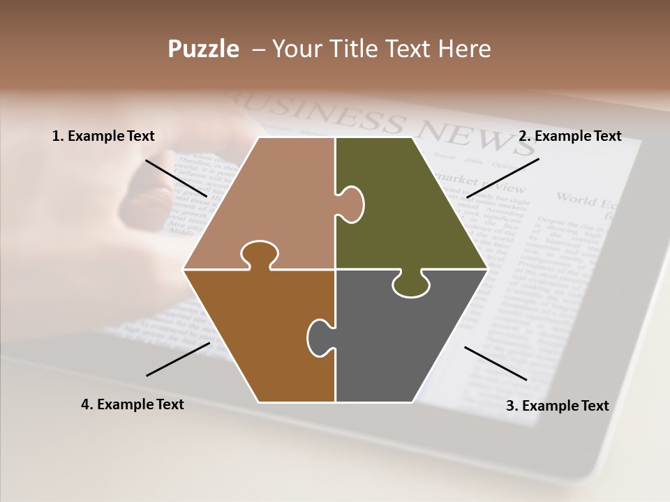 Digital Tablet Flat Screen Pointing PowerPoint Template