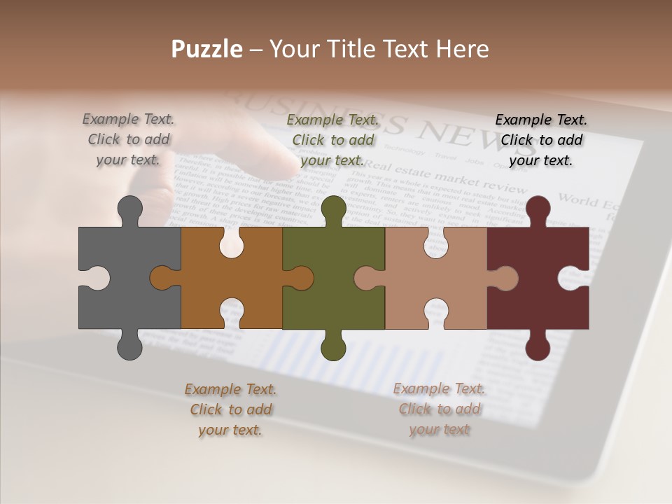 Digital Tablet Flat Screen Pointing PowerPoint Template