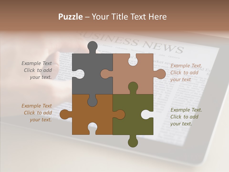 Digital Tablet Flat Screen Pointing PowerPoint Template