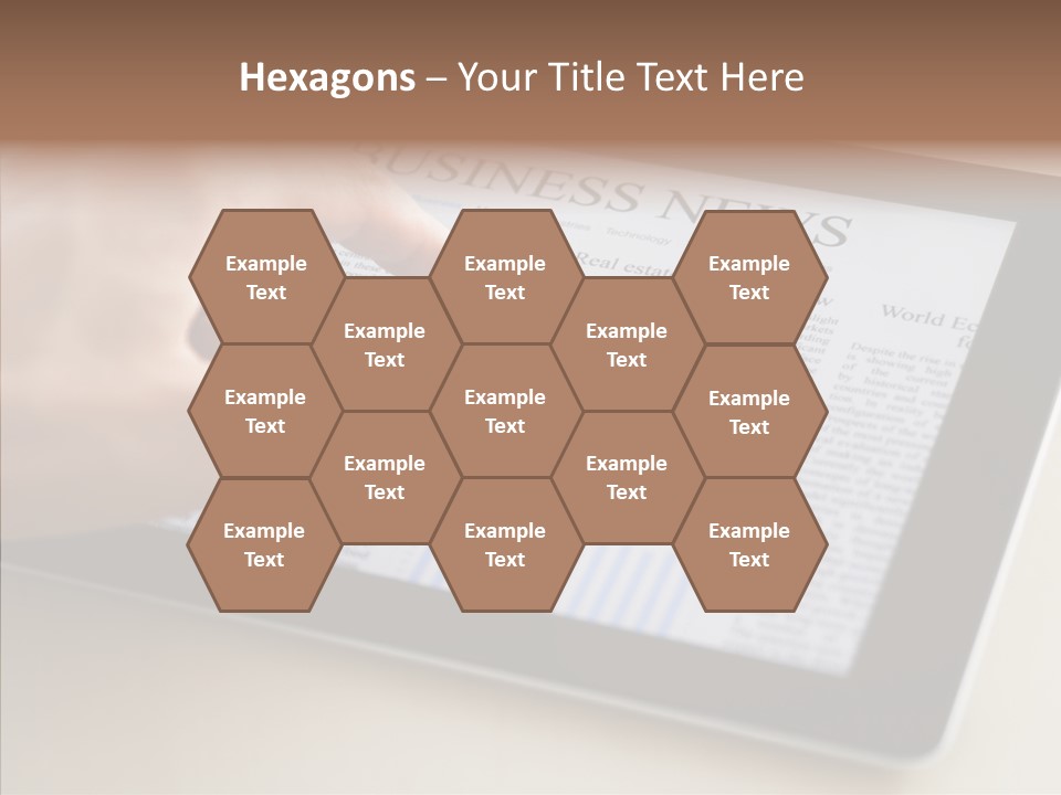 Digital Tablet Flat Screen Pointing PowerPoint Template