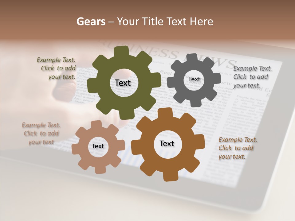 Digital Tablet Flat Screen Pointing PowerPoint Template