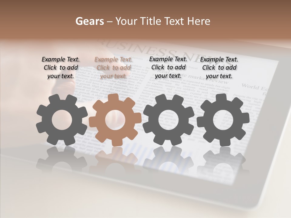 Digital Tablet Flat Screen Pointing PowerPoint Template