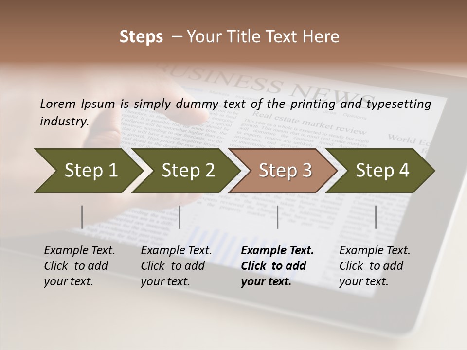 Digital Tablet Flat Screen Pointing PowerPoint Template