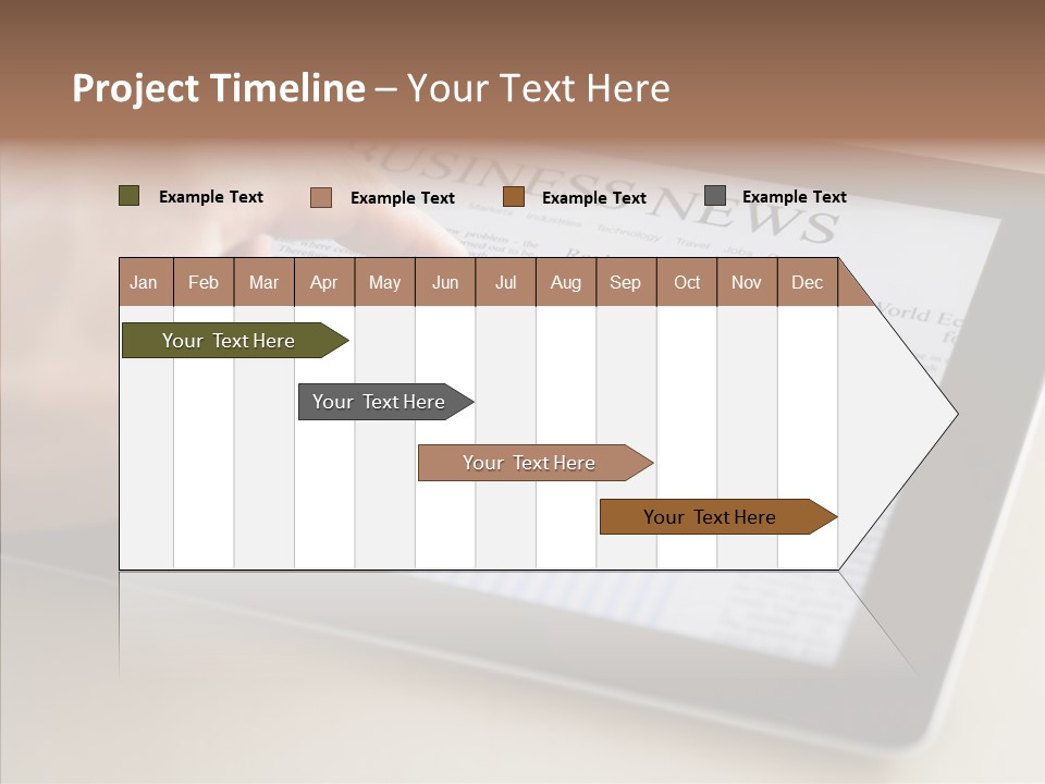 Digital Tablet Flat Screen Pointing PowerPoint Template
