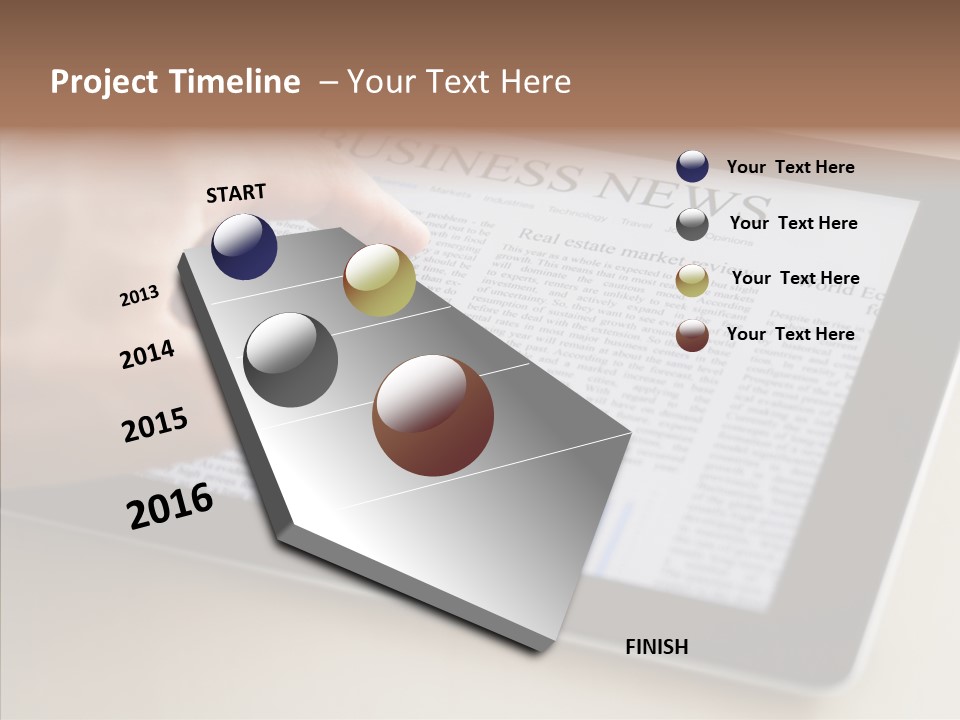 Digital Tablet Flat Screen Pointing PowerPoint Template