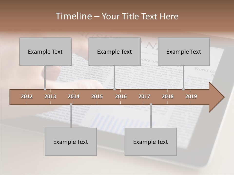 Digital Tablet Flat Screen Pointing PowerPoint Template