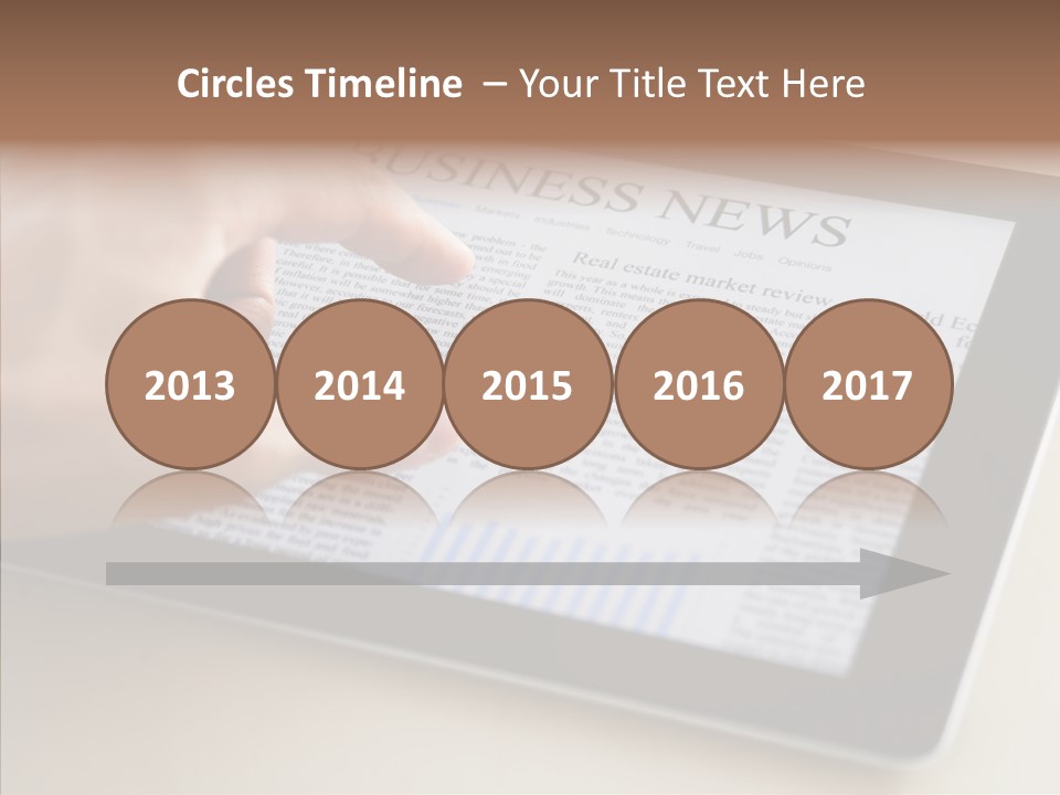 Digital Tablet Flat Screen Pointing PowerPoint Template