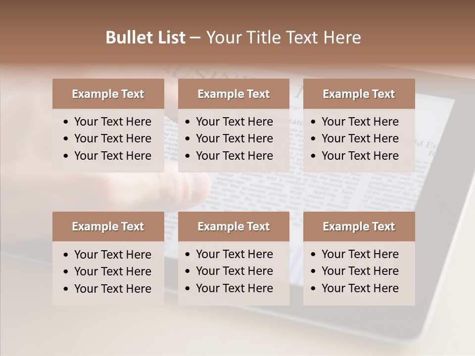 Digital Tablet Flat Screen Pointing PowerPoint Template
