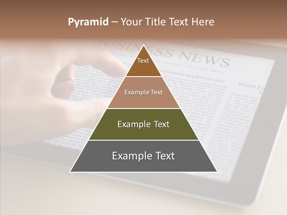 Digital Tablet Flat Screen Pointing PowerPoint Template