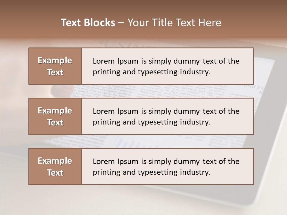 Digital Tablet Flat Screen Pointing PowerPoint Template