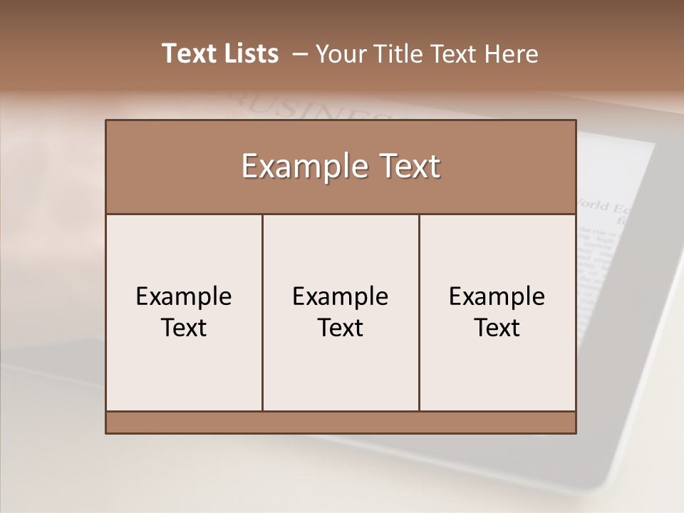 Digital Tablet Flat Screen Pointing PowerPoint Template