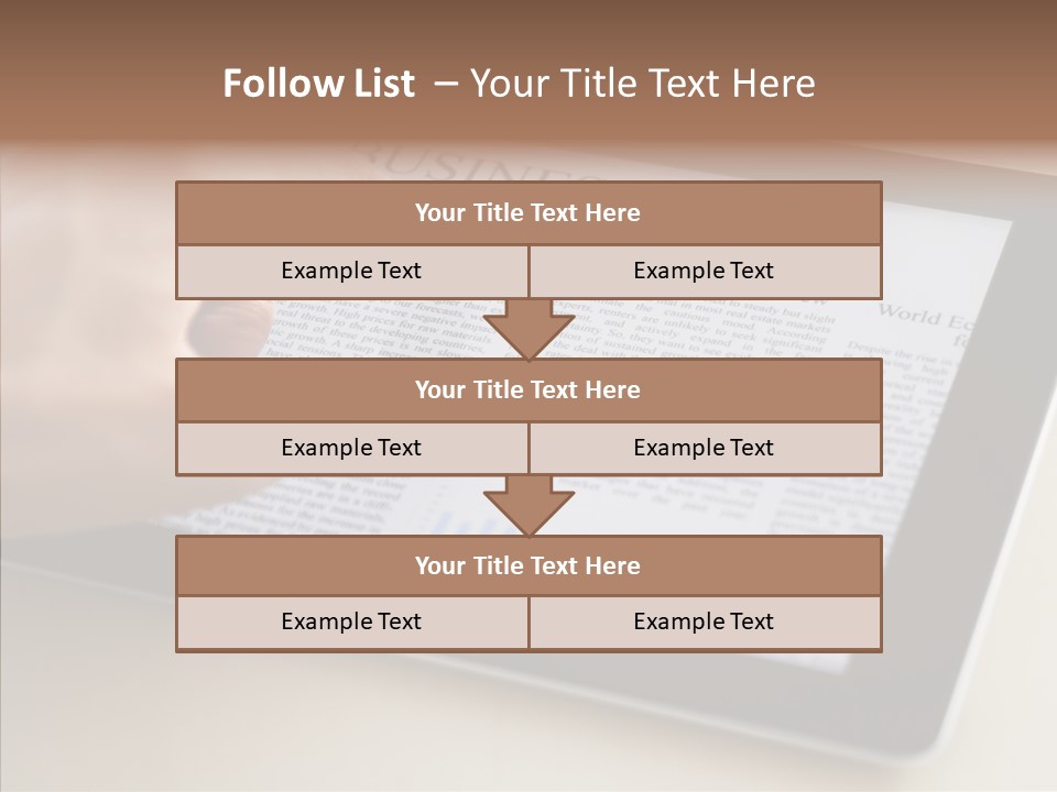 Digital Tablet Flat Screen Pointing PowerPoint Template