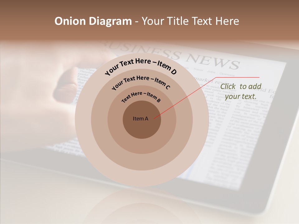 Digital Tablet Flat Screen Pointing PowerPoint Template