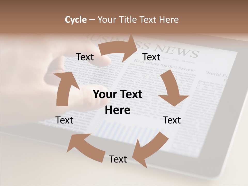 Digital Tablet Flat Screen Pointing PowerPoint Template