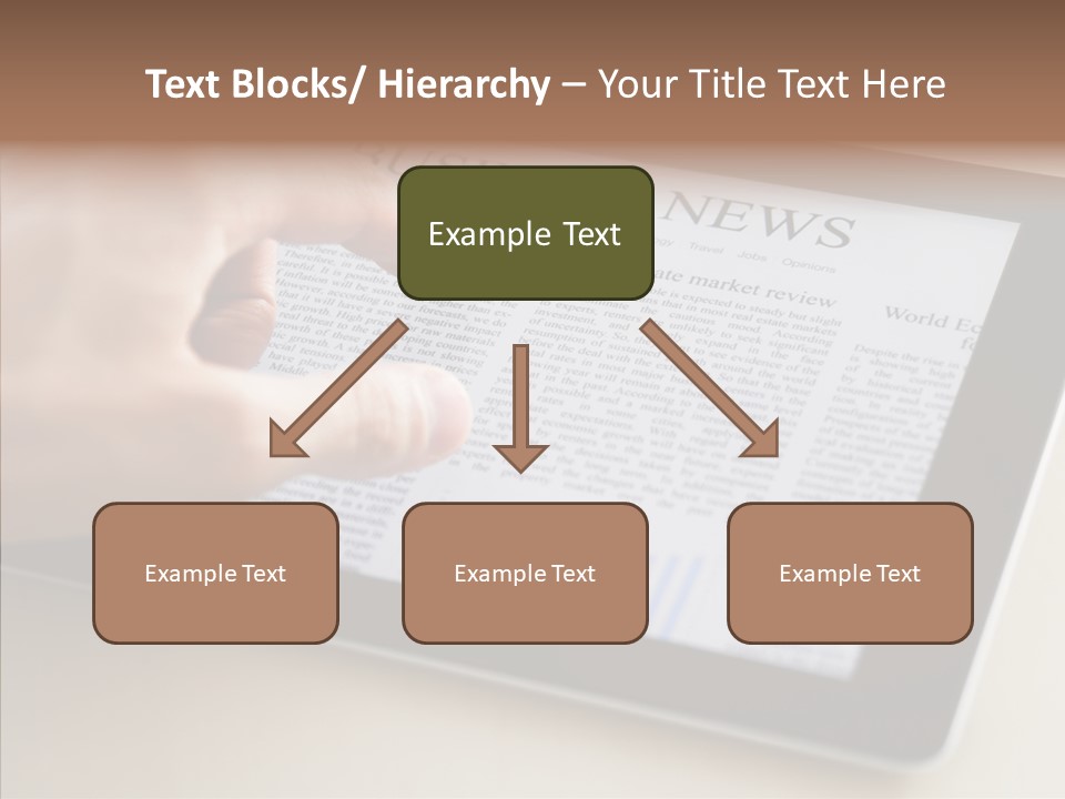 Digital Tablet Flat Screen Pointing PowerPoint Template