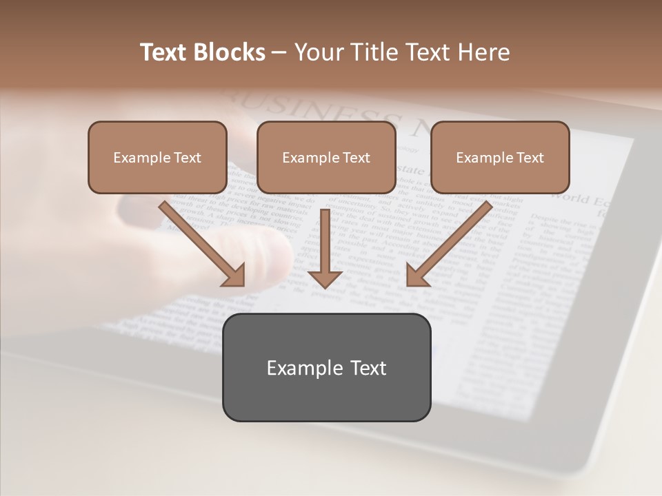 Digital Tablet Flat Screen Pointing PowerPoint Template