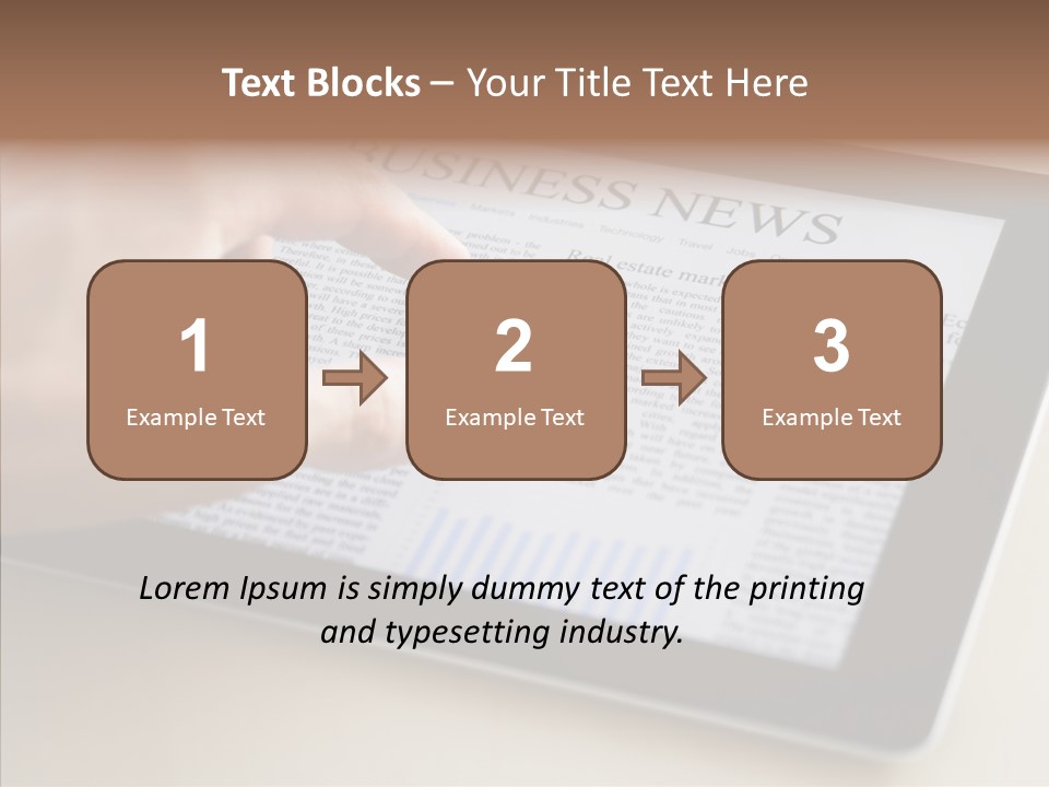 Digital Tablet Flat Screen Pointing PowerPoint Template