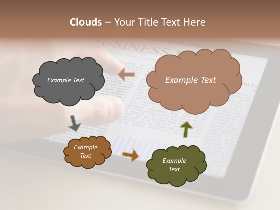 Digital Tablet Flat Screen Pointing PowerPoint Template