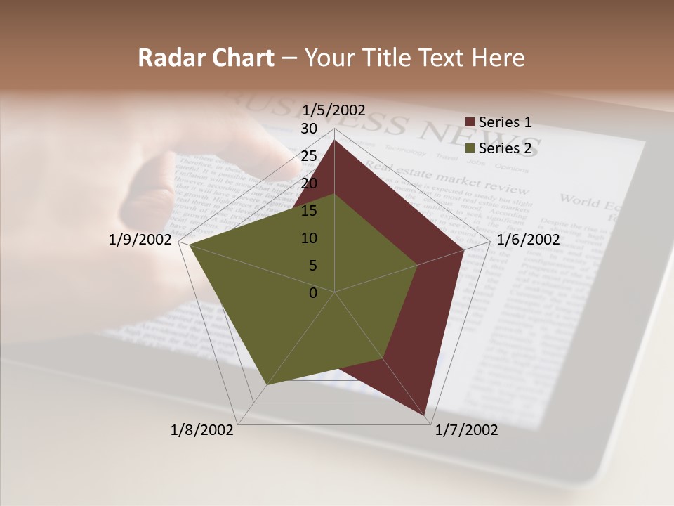 Digital Tablet Flat Screen Pointing PowerPoint Template