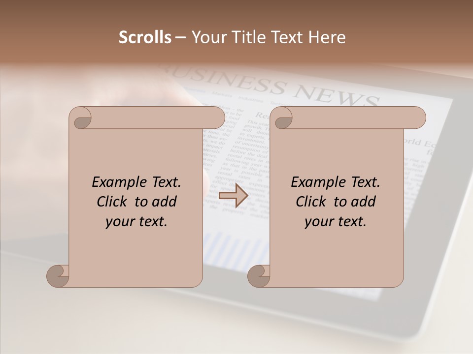 Digital Tablet Flat Screen Pointing PowerPoint Template