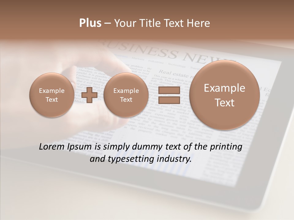 Digital Tablet Flat Screen Pointing PowerPoint Template