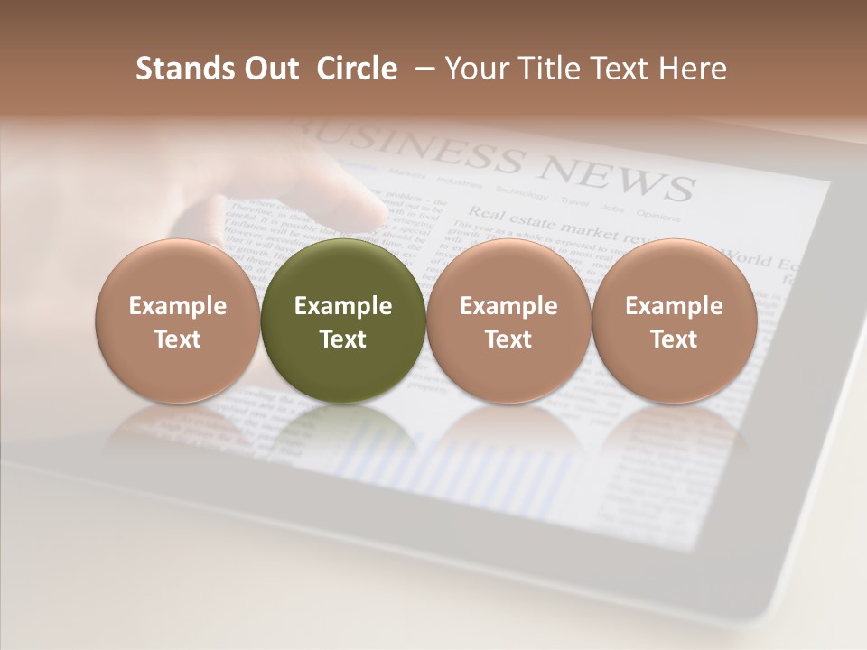 Digital Tablet Flat Screen Pointing PowerPoint Template