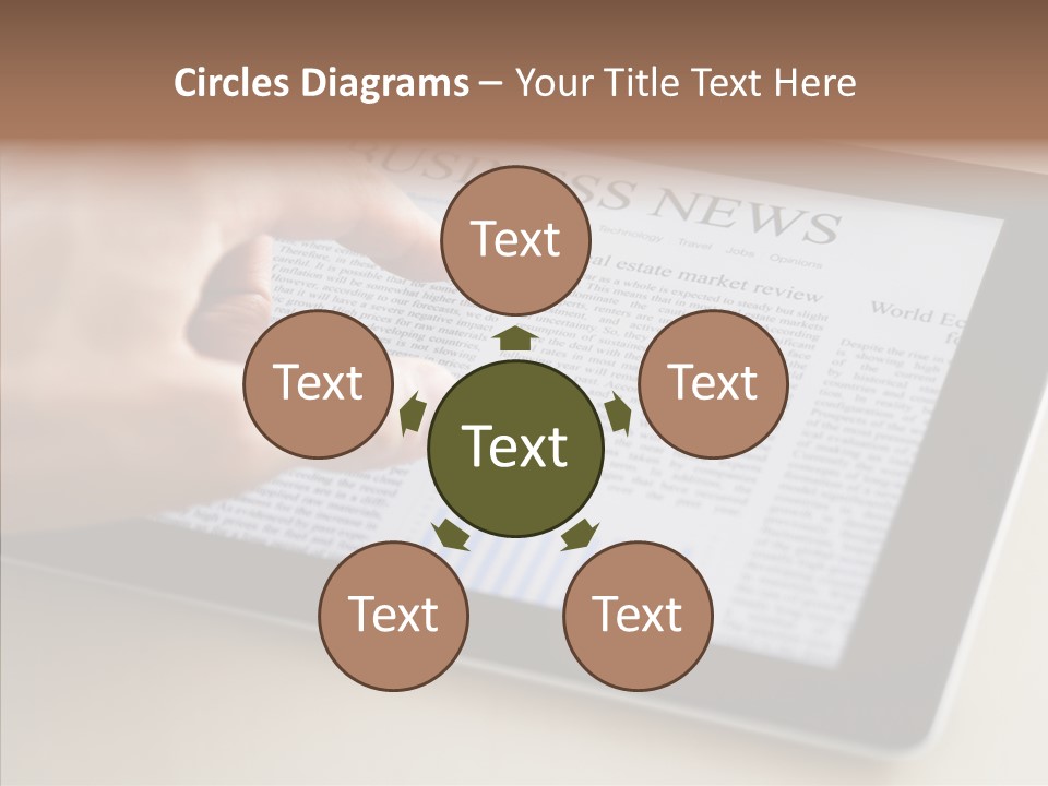 Digital Tablet Flat Screen Pointing PowerPoint Template