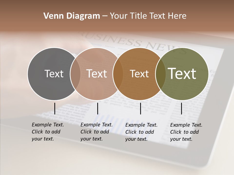 Digital Tablet Flat Screen Pointing PowerPoint Template