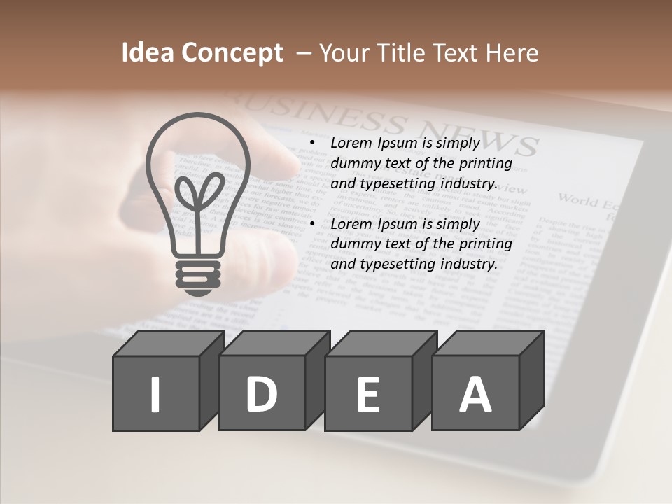 Digital Tablet Flat Screen Pointing PowerPoint Template