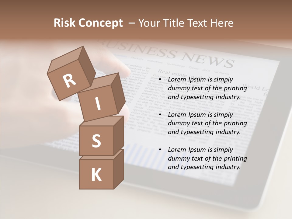 Digital Tablet Flat Screen Pointing PowerPoint Template