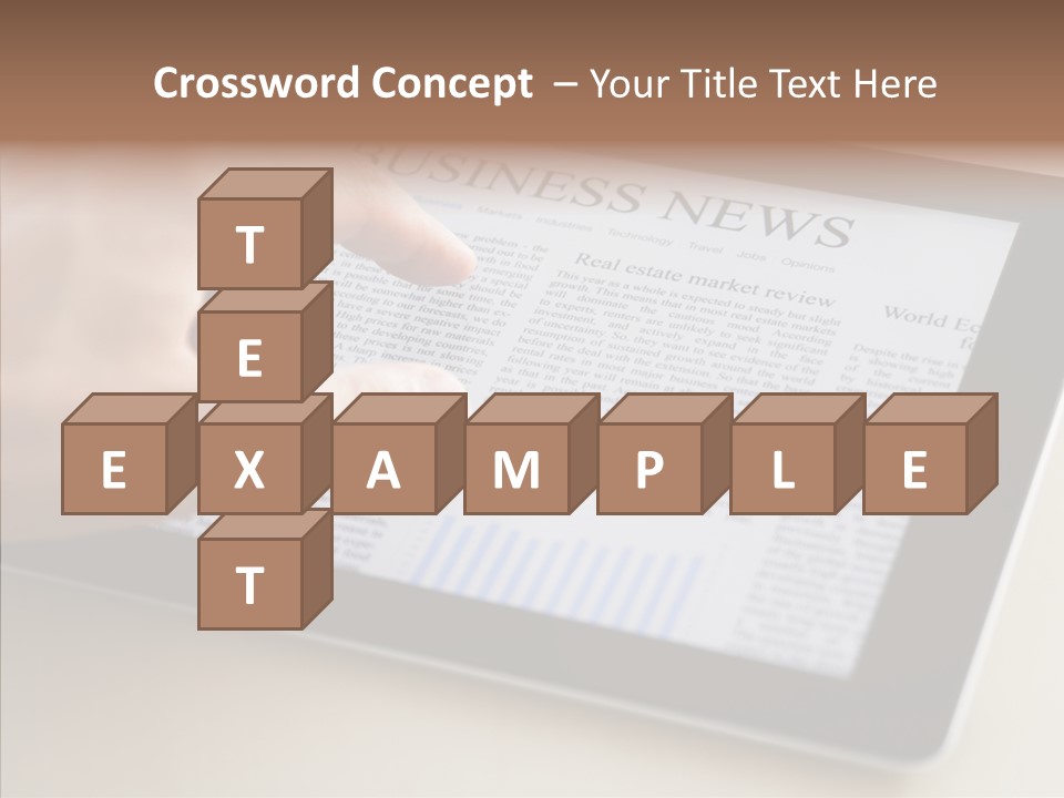 Digital Tablet Flat Screen Pointing PowerPoint Template