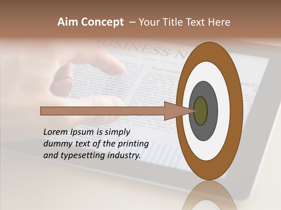 Digital Tablet Flat Screen Pointing PowerPoint Template