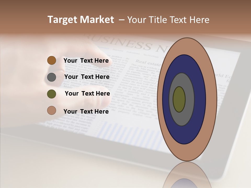 Digital Tablet Flat Screen Pointing PowerPoint Template