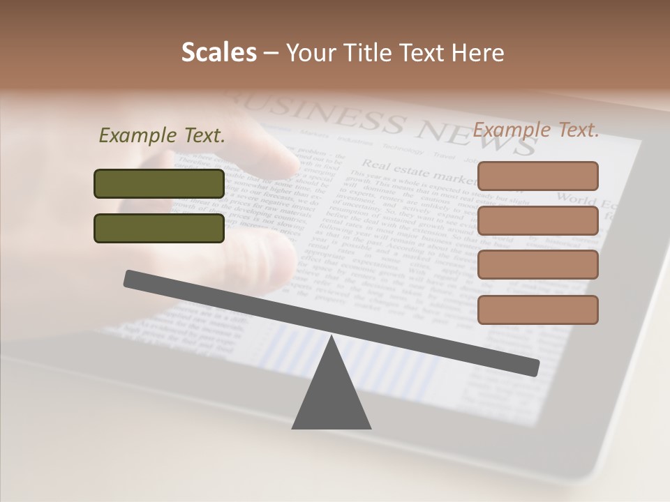 Digital Tablet Flat Screen Pointing PowerPoint Template