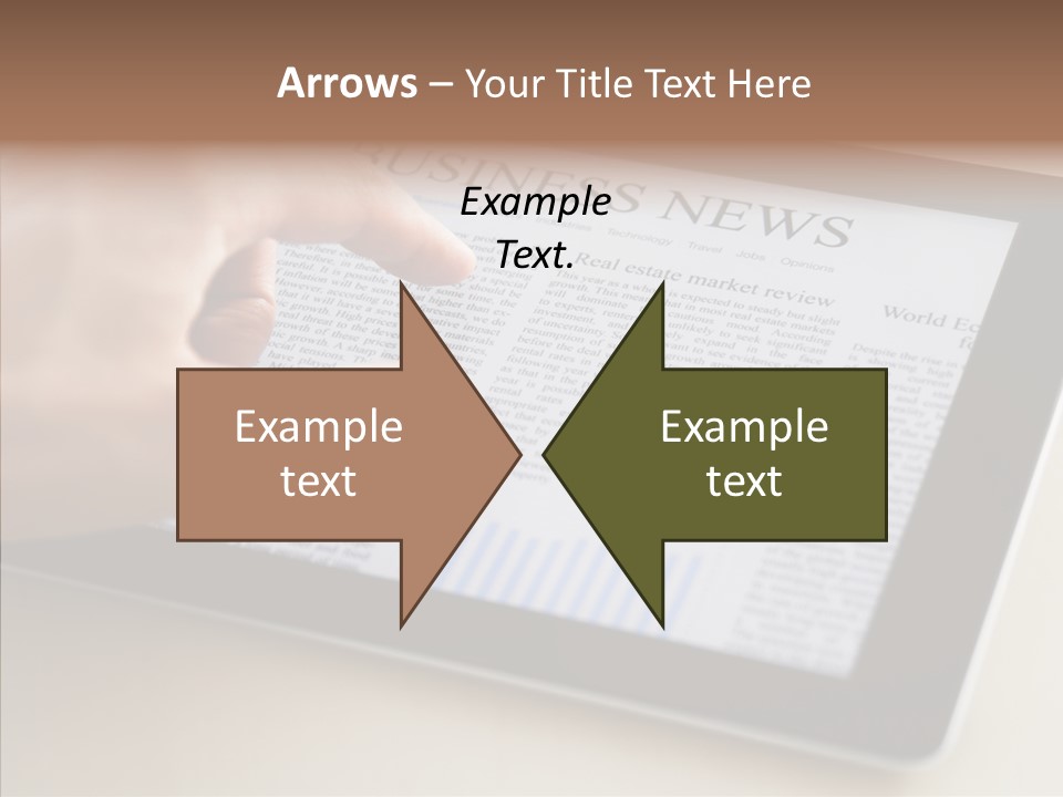 Digital Tablet Flat Screen Pointing PowerPoint Template