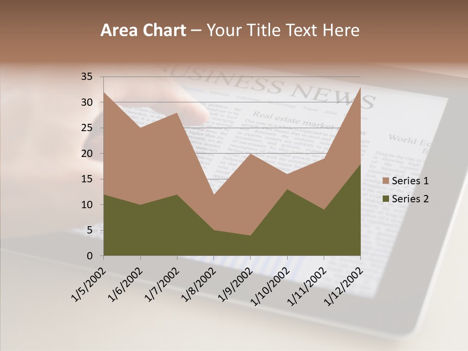 Digital Tablet Flat Screen Pointing PowerPoint Template