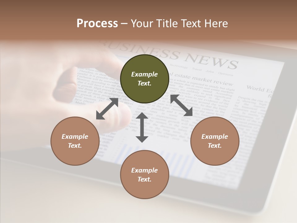 Digital Tablet Flat Screen Pointing PowerPoint Template