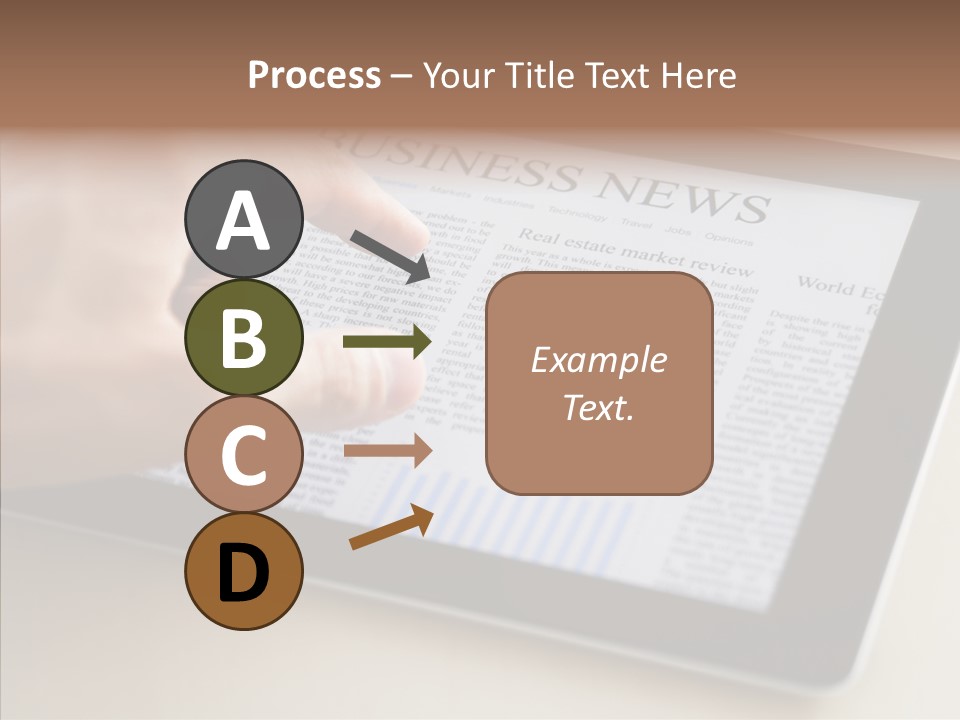 Digital Tablet Flat Screen Pointing PowerPoint Template